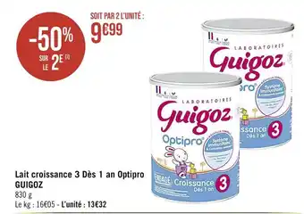 Casino Supermarchés GUIGOZ Lait croissance 3 Dès 1 an Optipro offre