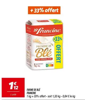 Netto FRANCINE FARINE DE BLÉ offre