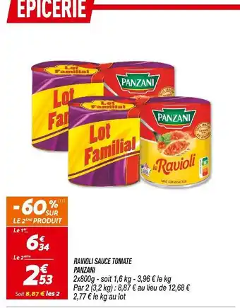 Netto PANZANI RAVIOLI SAUCE TOMATE offre