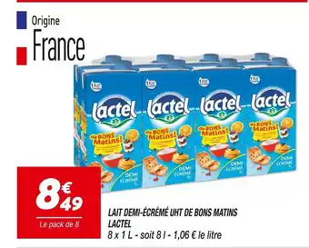 Netto LACTEL LAIT DEMI-ÉCRÉMÉ UHT DE BONS MATINS offre