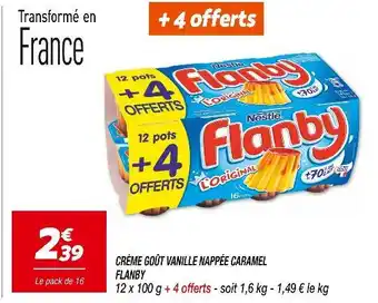 Netto FLANBY CRÈME GOÛT VANILLE NAPPÉE CARAMEL offre