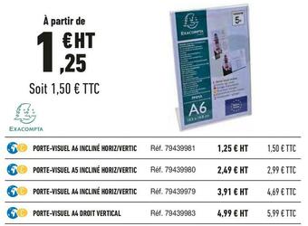 Bureau Vallée Exacompta porte-visuel offre