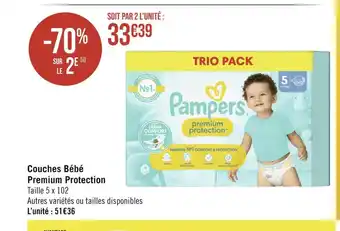 Pampers Couches Bébé Premium Protection