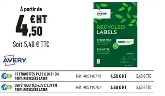 Avery étiquettes