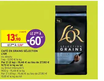 Intermarché L'OR CAFÉ EN GRAINS SÉLECTION offre