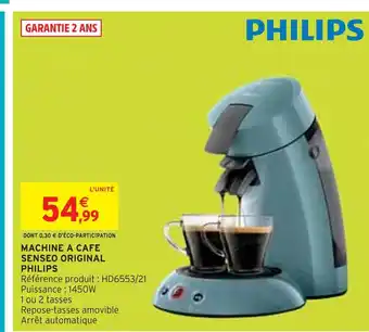 Intermarché PHILIPS MACHINE A CAFE SENSEO ORIGINAL offre