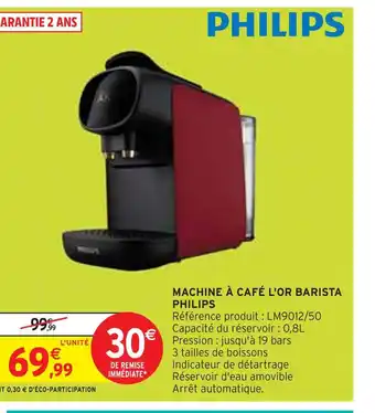 Intermarché PHILIPS MACHINE À CAFÉ L'OR BARISTA offre