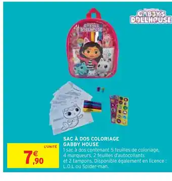 Intermarché GABBY HOUSE SAC À DOS COLORIAGE offre