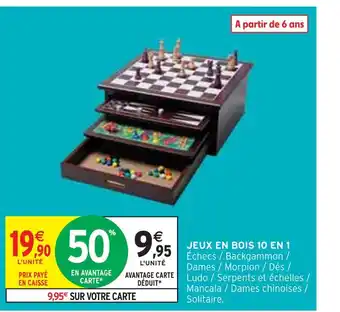 Intermarché JEUX EN BOIS 10 EN 1 offre