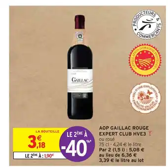 Intermarché EXPERT CLUB HVE3 AOP GAILLAC ROUGE offre