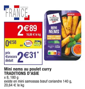 Cora x Carrefour TRADITIONS D’ASIE Mini nems au poulet curry offre