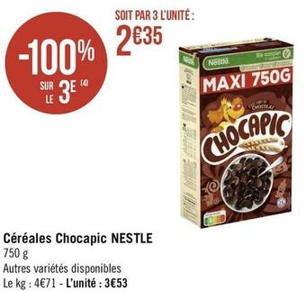 Géant Casino Nestle céréales chocapic offre
