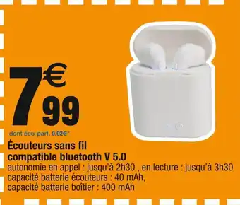 Cora x Carrefour Écouteurs sans fil compatible bluetooth V 5.0 offre