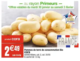 Cora x Carrefour cora Pommes de terre de consommation Bio offre