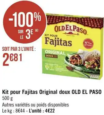 Old el paso kit pour fajitas original doux