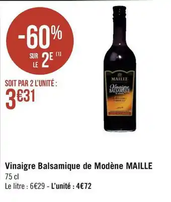 Géant Casino Maille vinaigre balsamique de modène offre