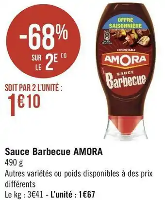 Géant Casino Amora sauce barbecue offre