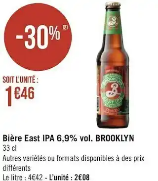 Géant Casino Brooklyn bière east ipa 6,9% vol. offre
