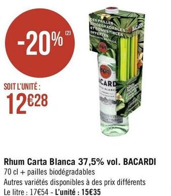 Bacardi rhum carta blanca 37,5% vol.
