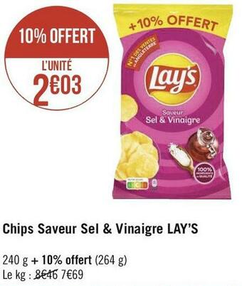 Géant Casino Lay’s chips saveur sel & vinaigre offre