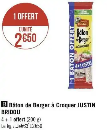 Justin bridou bâton de berger à croquer