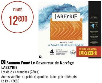 Labeyrie saumon fumé le savoureux de norvège