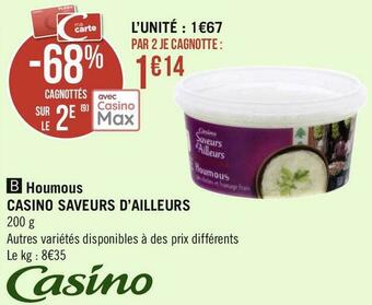 Casino saveurs d’ailleurs houmous