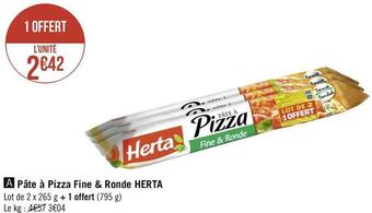 Géant Casino Herta pâte à pizza fine & ronde offre