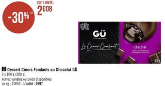 Gü dessert cœurs fondants au chocolat