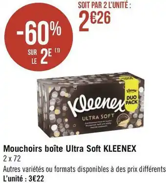 Géant Casino Kleenex mouchoirs boîte ultra soft offre