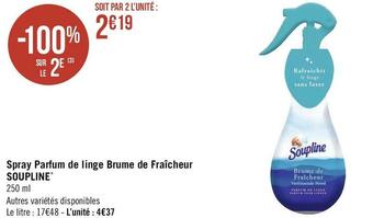 Soupline spray parfum de linge brume de fraîcheur *