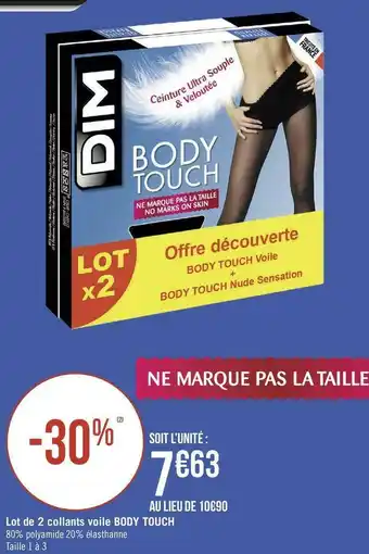 Géant Casino Dim lot de 2 collants voile body touch offre
