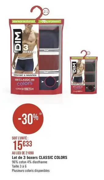 Dim lot de 3 boxers classic colors