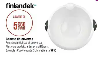Géant Casino Finlandek gamme de cuvettes offre