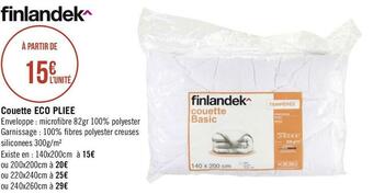 Géant Casino Finlandek couette eco pliee offre