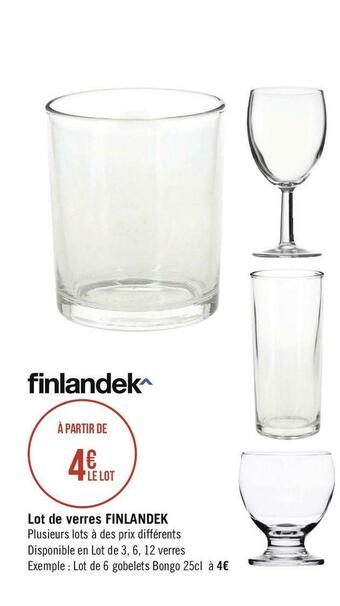 Géant Casino Finlandek lot de verres offre