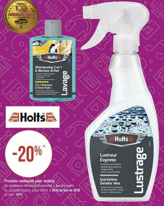 Holts bon plan sur les produits nettoyant pour voiture