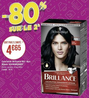 Schwarzkopf coloration brillance 891 noir bleuté*