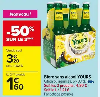 Carrefour Market Yours bière sans alcool offre