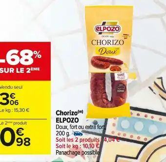 Carrefour Market Elpozo chorizo offre