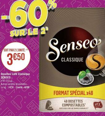 Géant Casino Senseo dosettes café classique offre