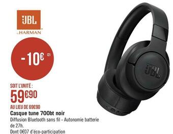Jbl casque tune 700bt noir