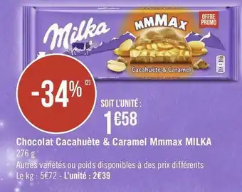 Milka chocolat cacahuète & caramel mmmax