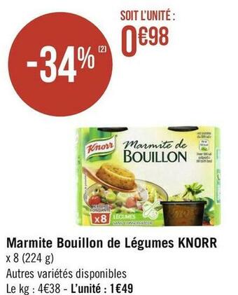 Géant Casino Knorr marmite bouillon de légumes offre