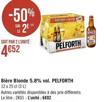 Géant Casino Pelforth bière blonde 5.8% vol. offre