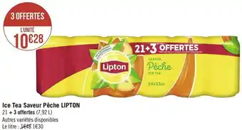 Géant Casino Lipton ice tea saveur pêche offre