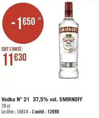 Smirnoff vodka n° 21 37,5% vol.