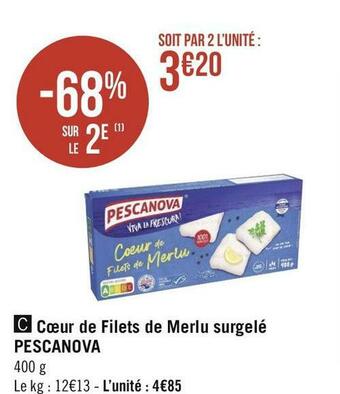 Géant Casino Pescanova cœur de filets de merlu surgelé offre