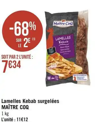 Maître coq lamelles kebab surgelées