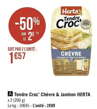 Herta tendre croc’ chèvre & jambon